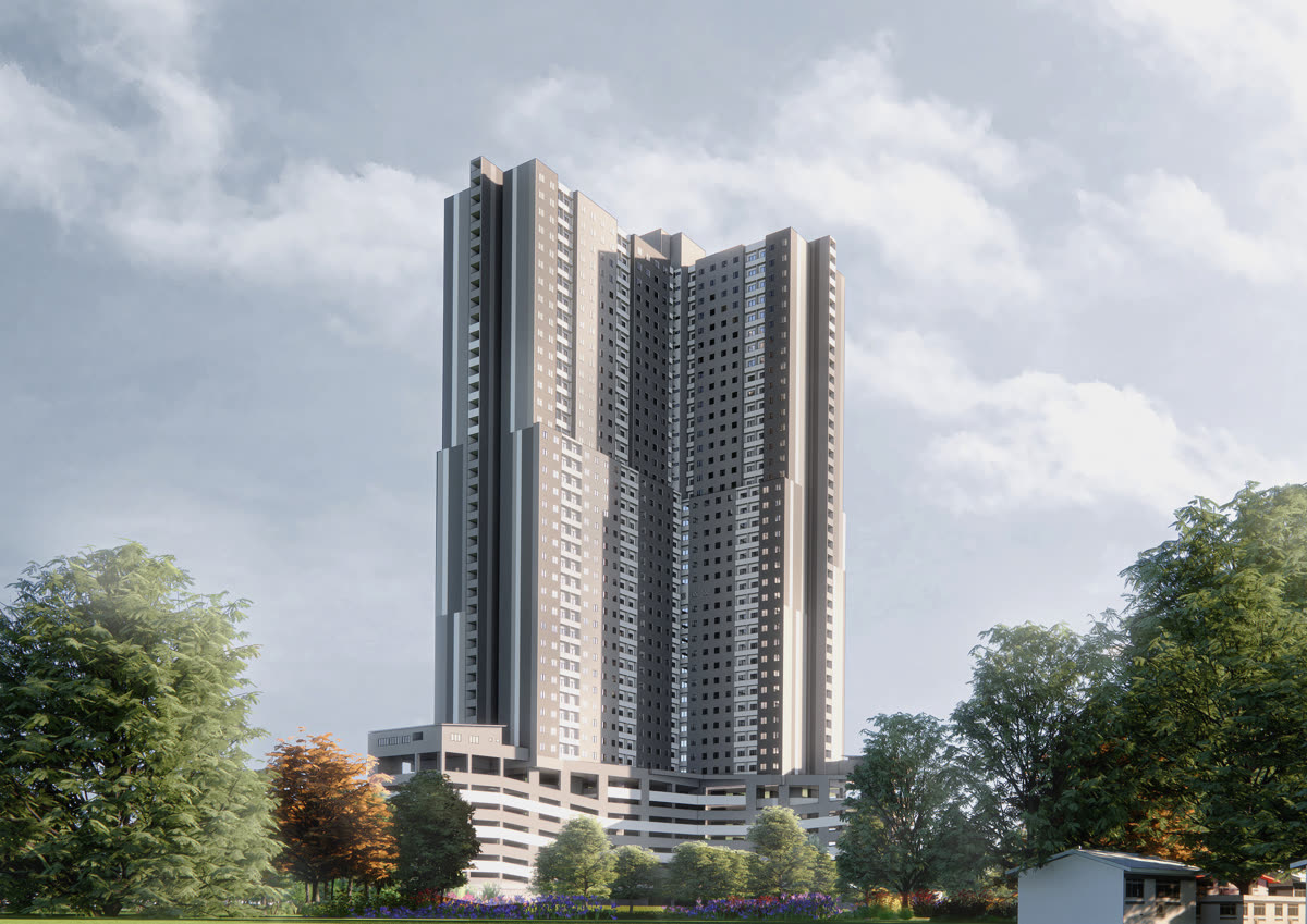 Azalea Residences facade — replacement homes in Kepong